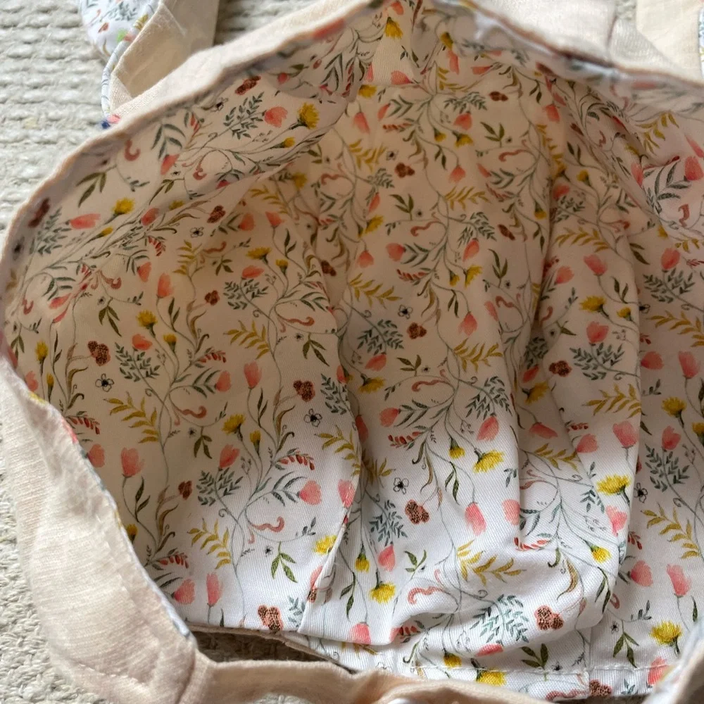 NWT Hallmark Baby Bunny Bonnet For Little Critters Khaki Floral Print 0-6 Months